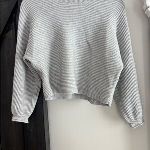 Gray Ribbed Women's Sweater